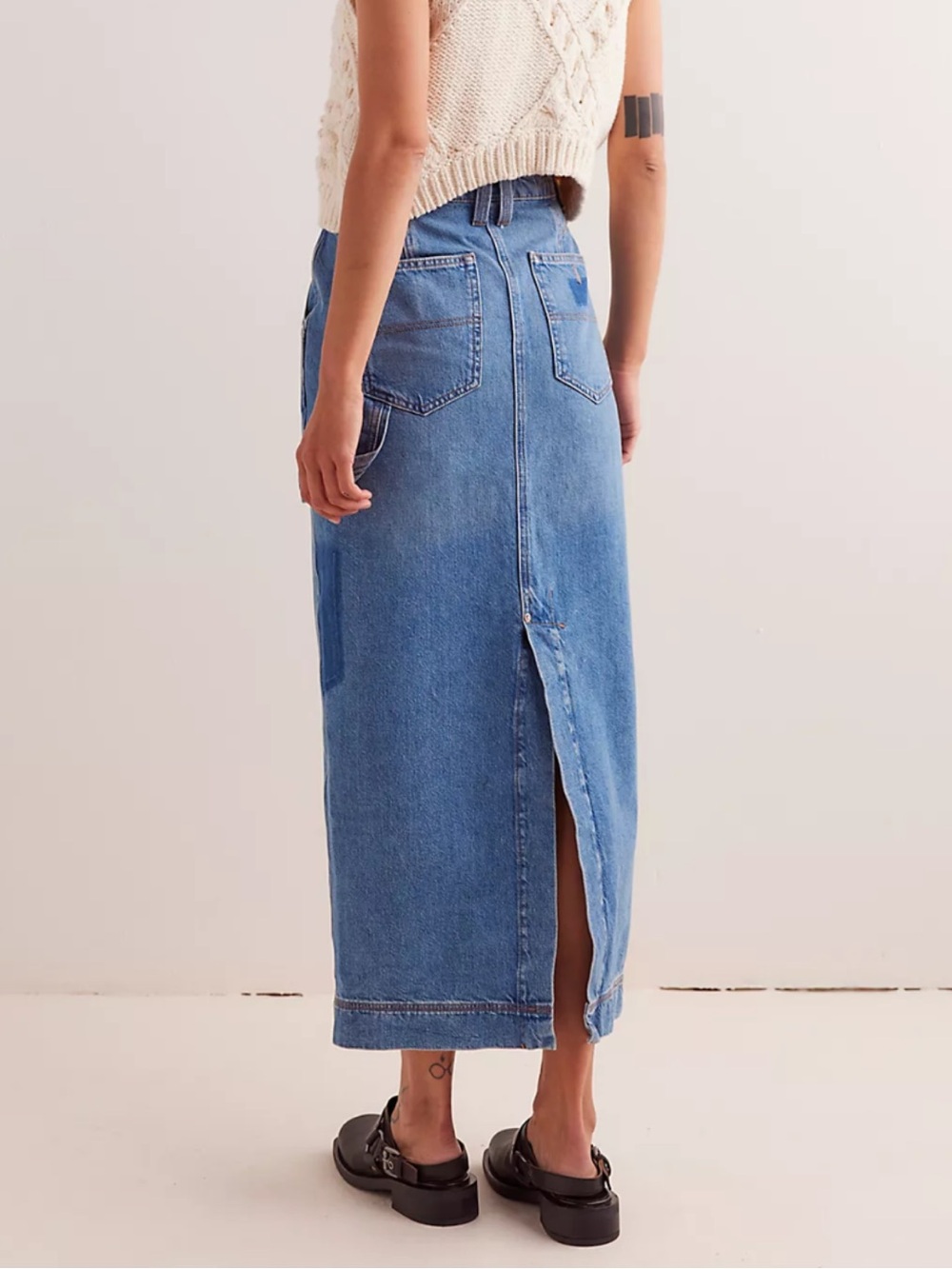 Free People We The Free Francisco Denim Maxi Skirt Head Over Heels